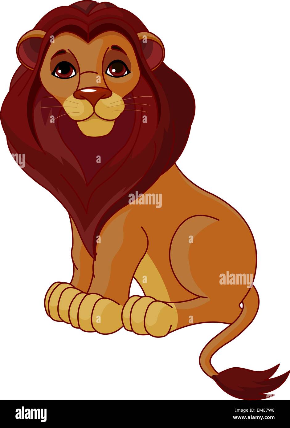 Lion assis Illustration de Vecteur