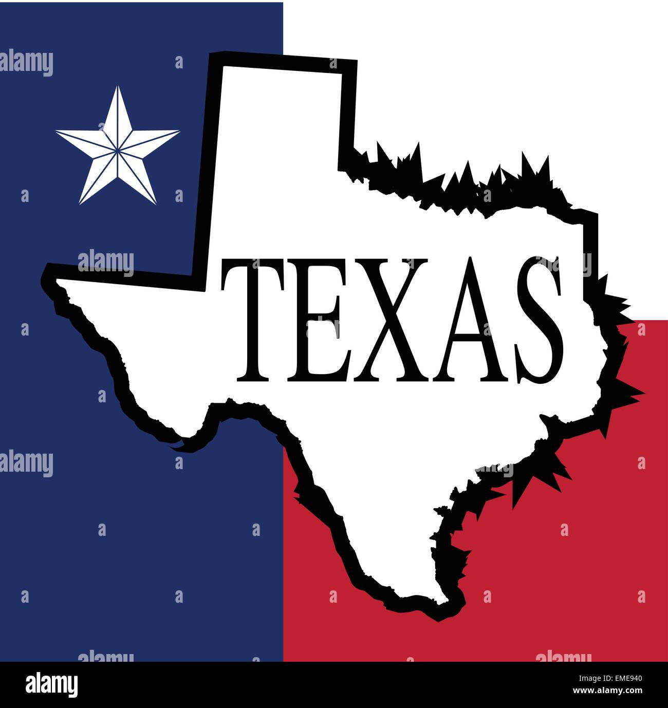 État du Texas Illustration de Vecteur