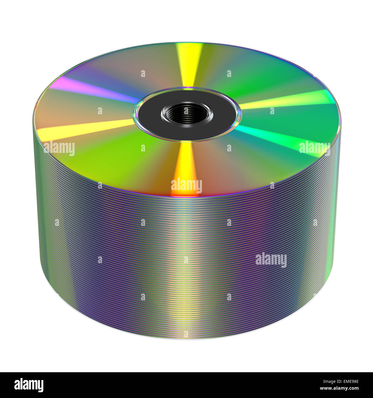 Disque CD ou DVD sur fond blanc, illustration Banque D'Images