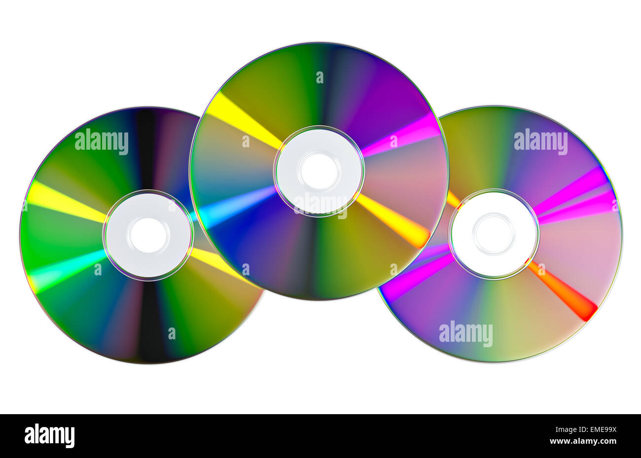 Disque CD ou DVD sur fond blanc, illustration Banque D'Images