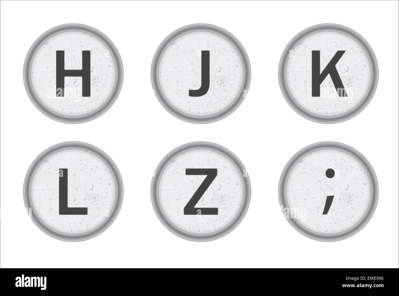 HJKLZ touches machine à écrire Illustration de Vecteur