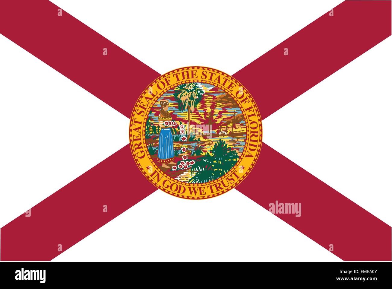 Drapeau de l'État de Floride Illustration de Vecteur