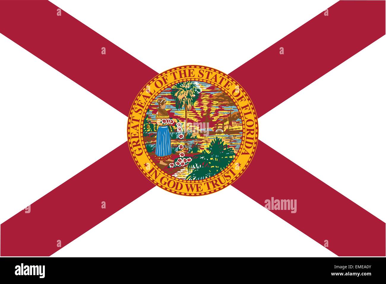 Drapeau de l'État de Floride Illustration de Vecteur Drapeau de l'État de Floride Illustration de Vecteur