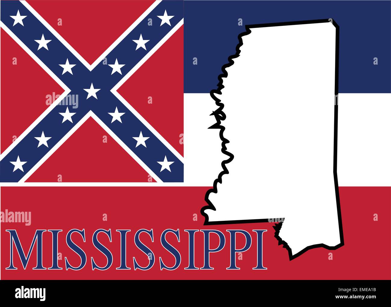 État du Mississippi Illustration de Vecteur