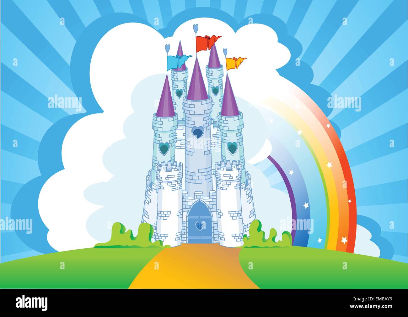 Carte D Invitation Chateau Magique Image Vectorielle Stock Alamy