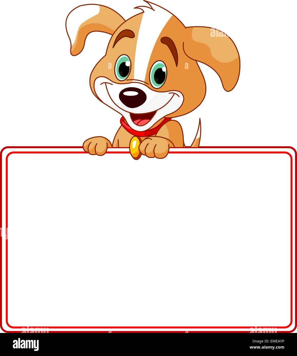 Chiot Place Card Illustration de Vecteur