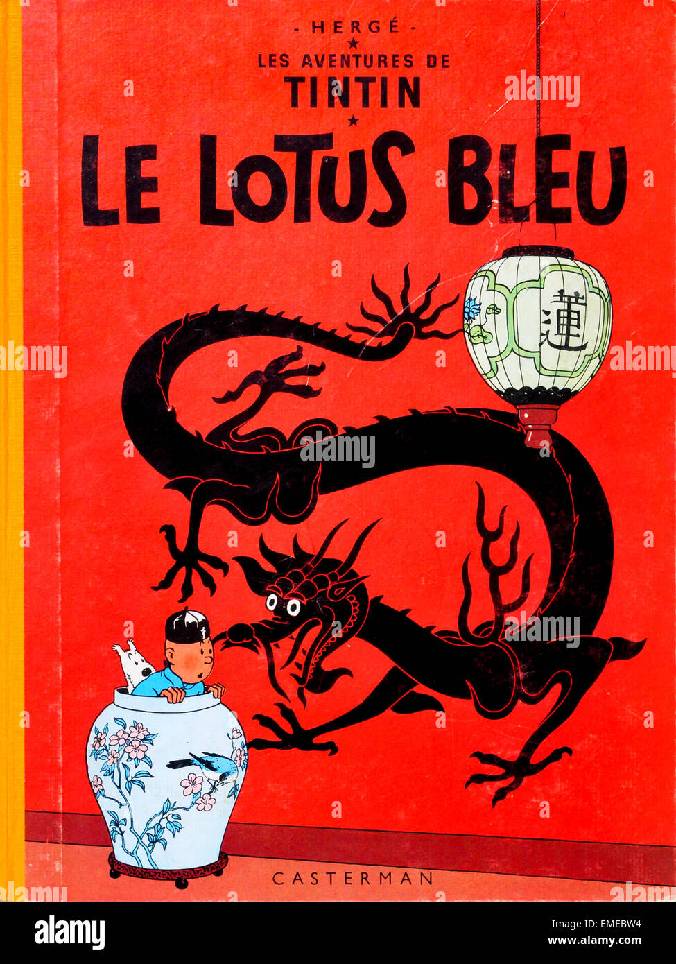 Le Lotus Bleu" 1940/50s vintage Tintin Couverture de livre Photo Stock -  Alamy