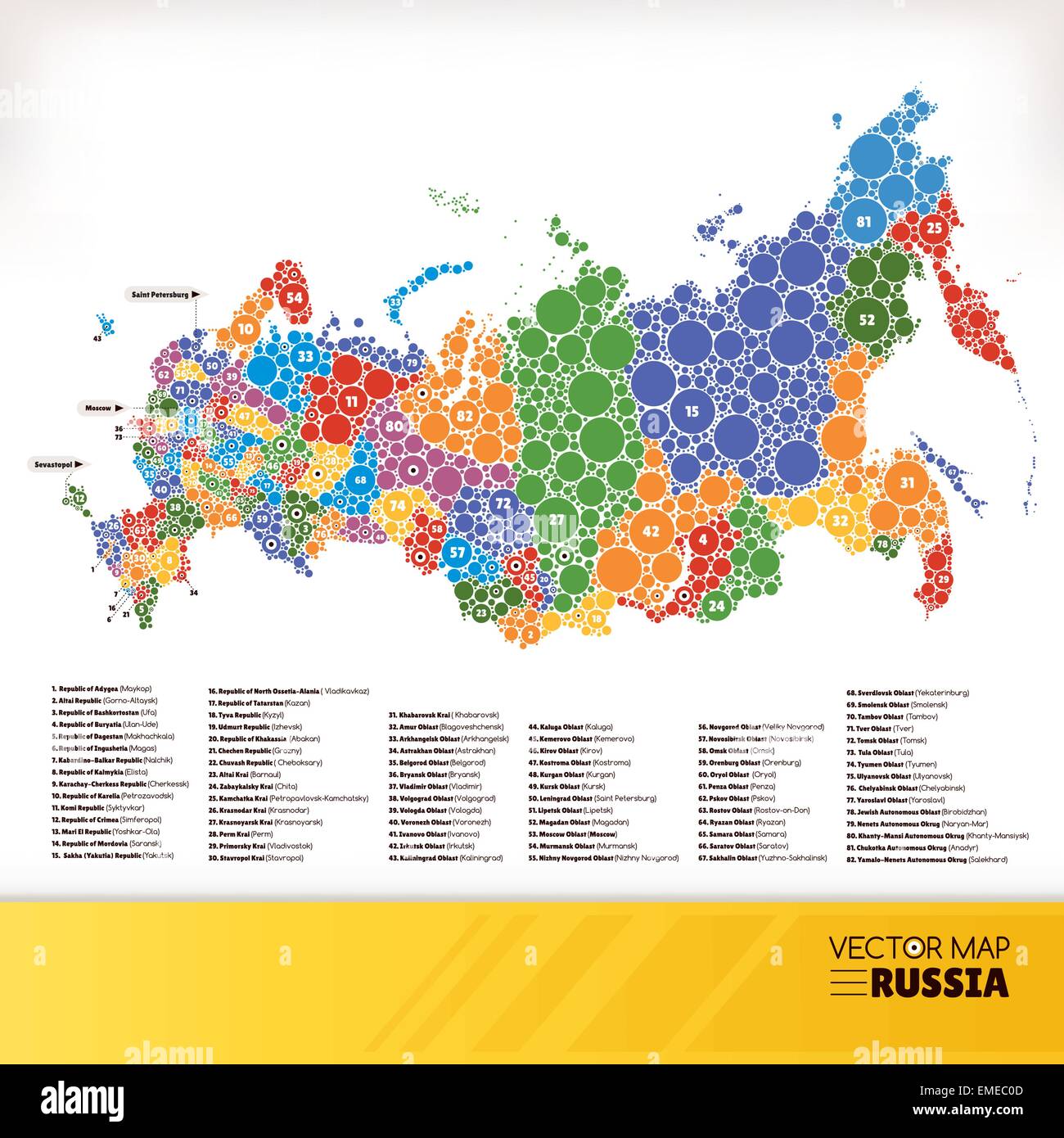 Carte de la Russie Illustration de Vecteur