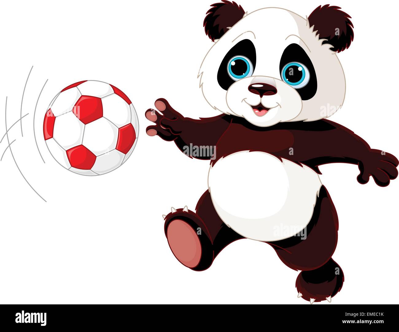 Panda frappe la balle Illustration de Vecteur