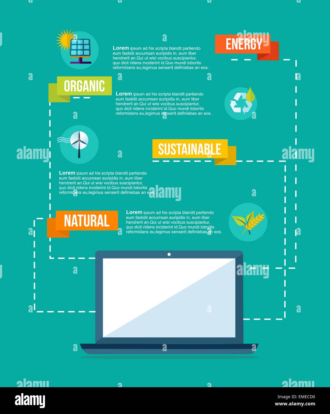 L'écologie et du design graphique internet télévision info Illustration de Vecteur