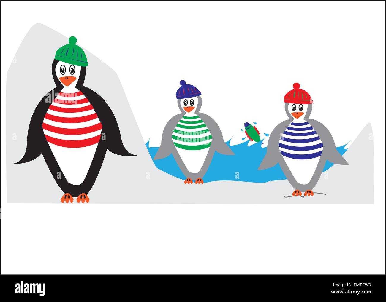 Pingouins Illustration de Vecteur