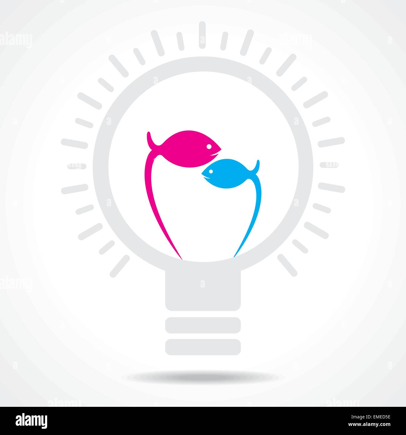 Poisson Bleu et rose d'un filament de l'ampoule électrique vecteur stock Illustration de Vecteur
