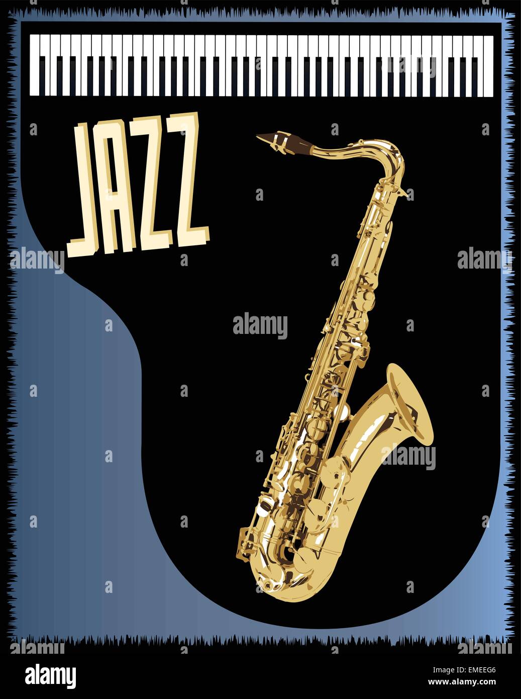 Arrière-plan de Piano Saxophone Illustration de Vecteur