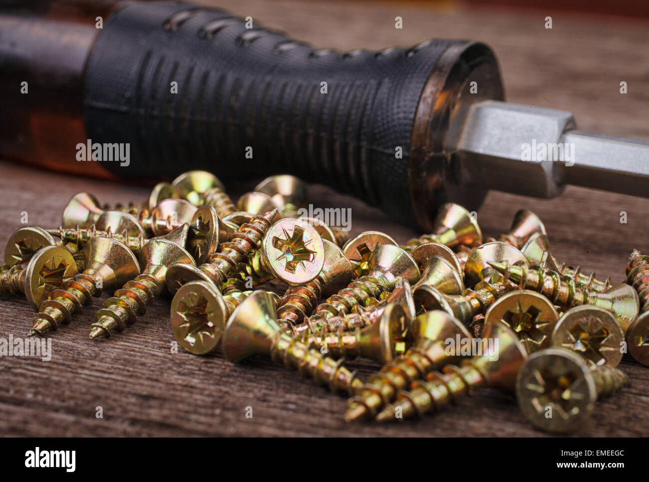 Vis et tournevis Banque D'Images