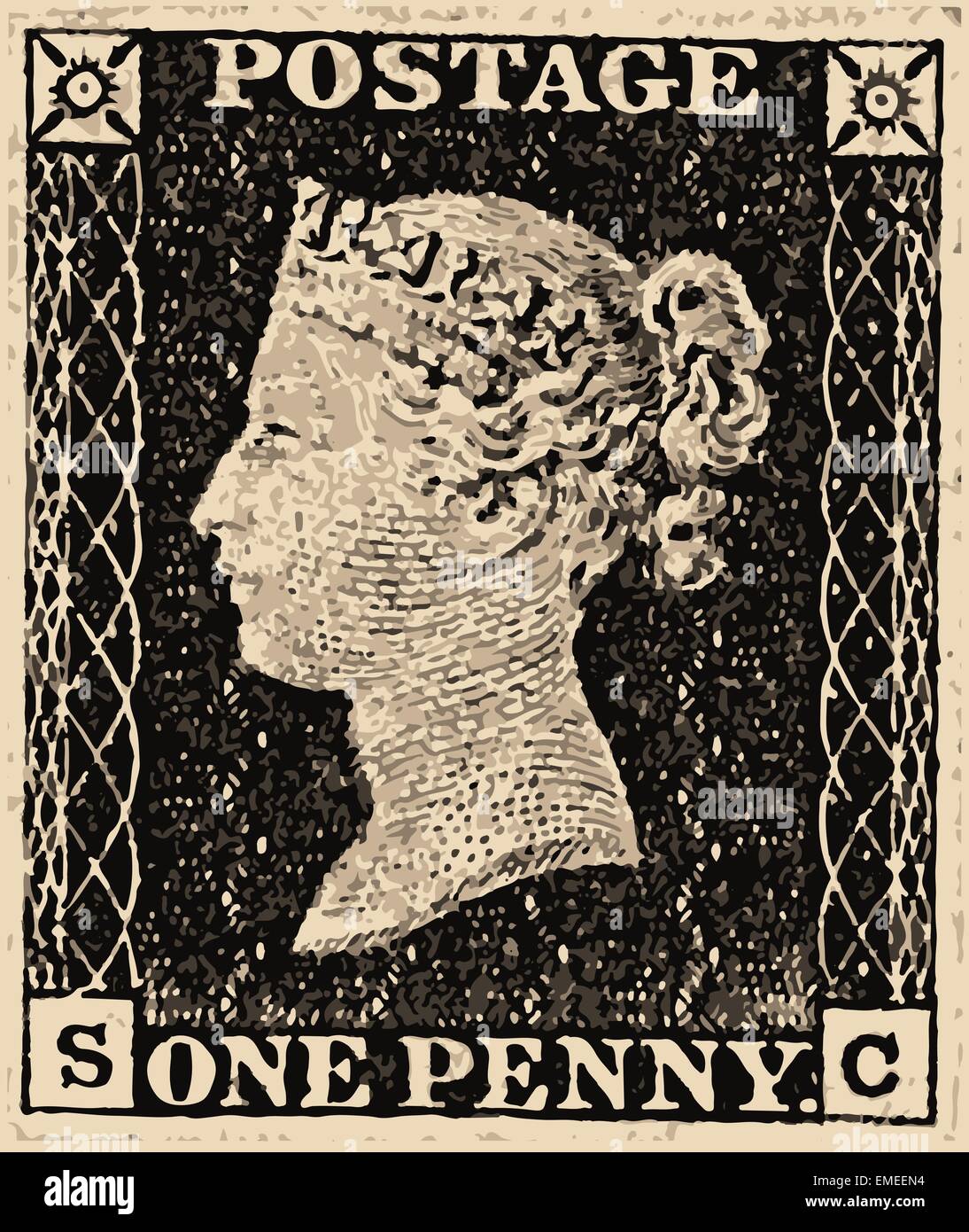 Penny Black Illustration de Vecteur