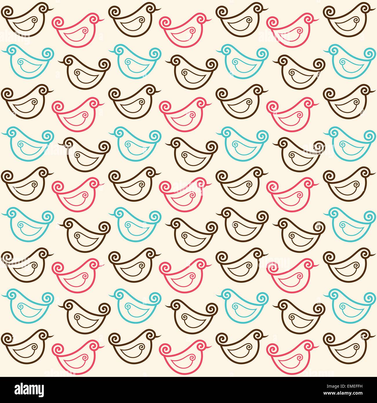 Modèle sans couture avec drôle d'oiseaux vecteur stock Illustration de Vecteur