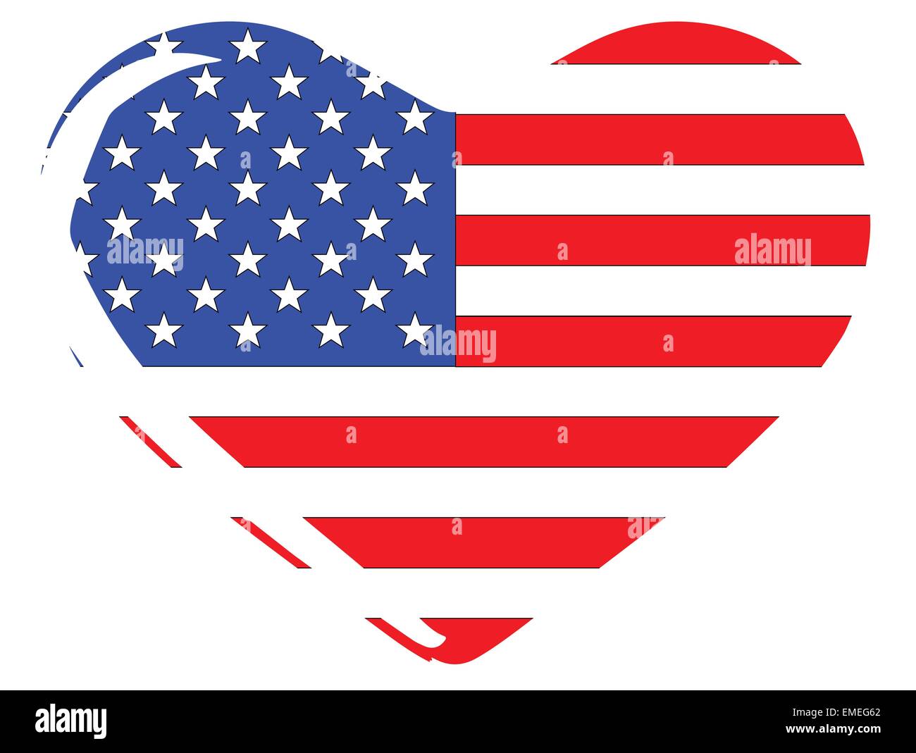 Stars and Stripes Coeur Illustration de Vecteur