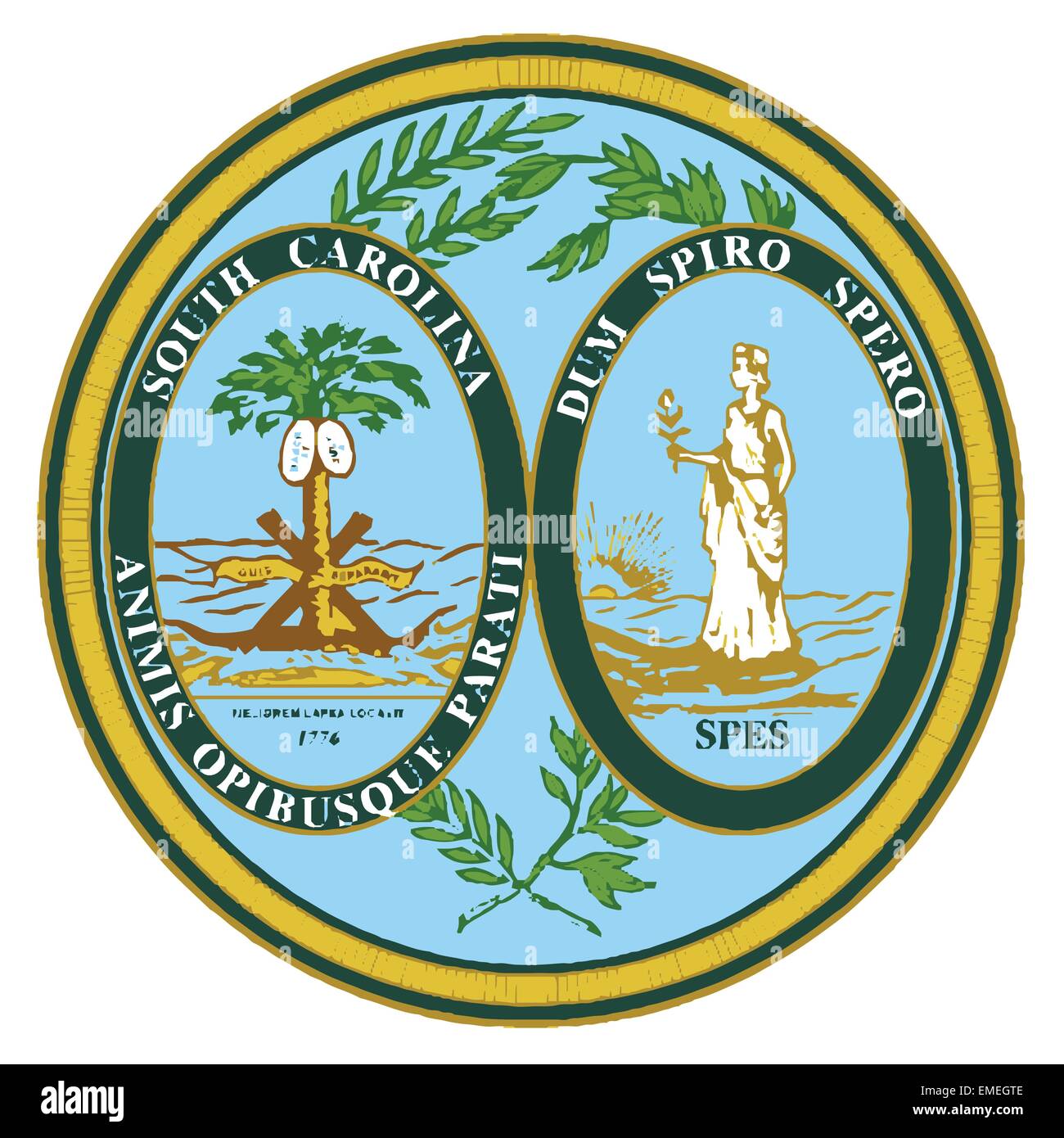 South Carolina State Seal Illustration de Vecteur