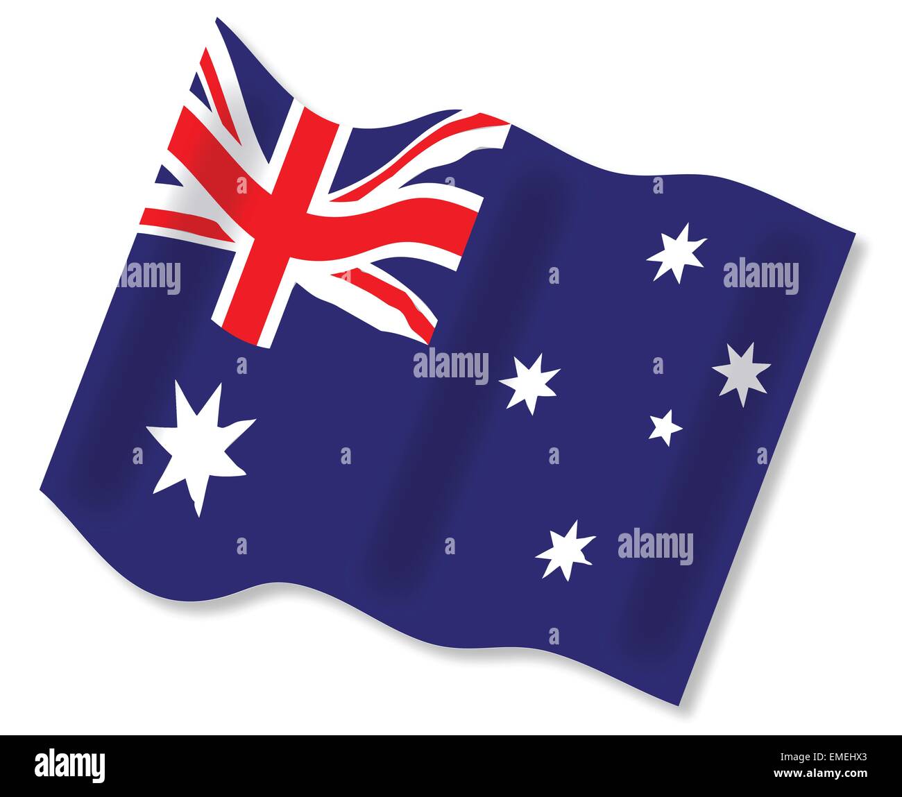En agitant le drapeau australien Illustration de Vecteur