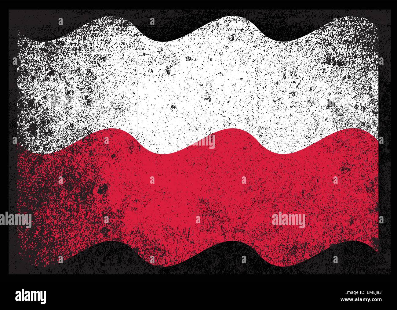 Drapeau polonais Grunge Illustration de Vecteur