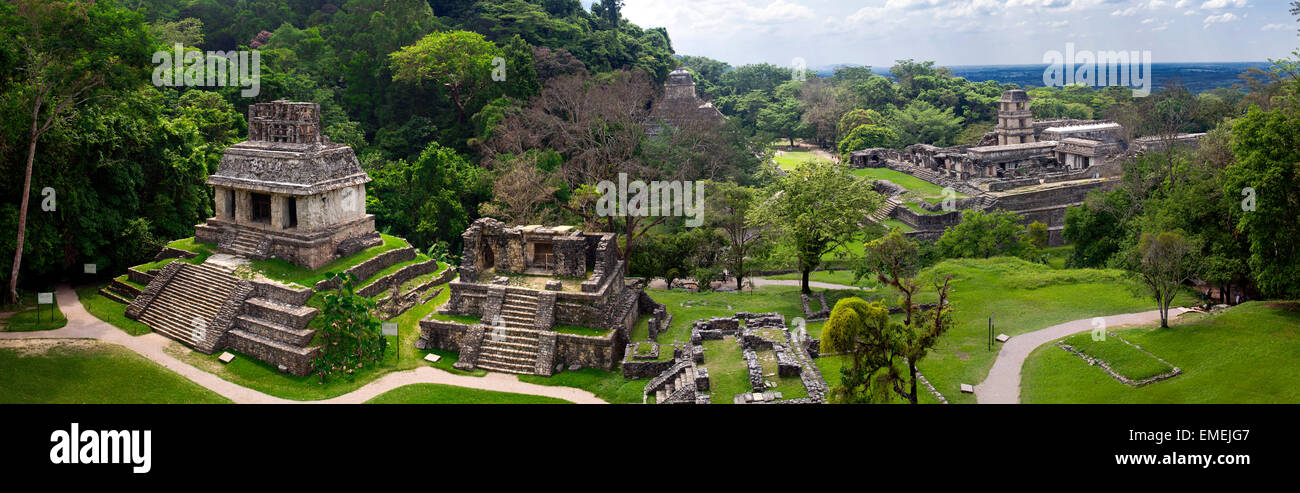 Palenque - Mexique - ruines Maya - Panorama Banque D'Images
