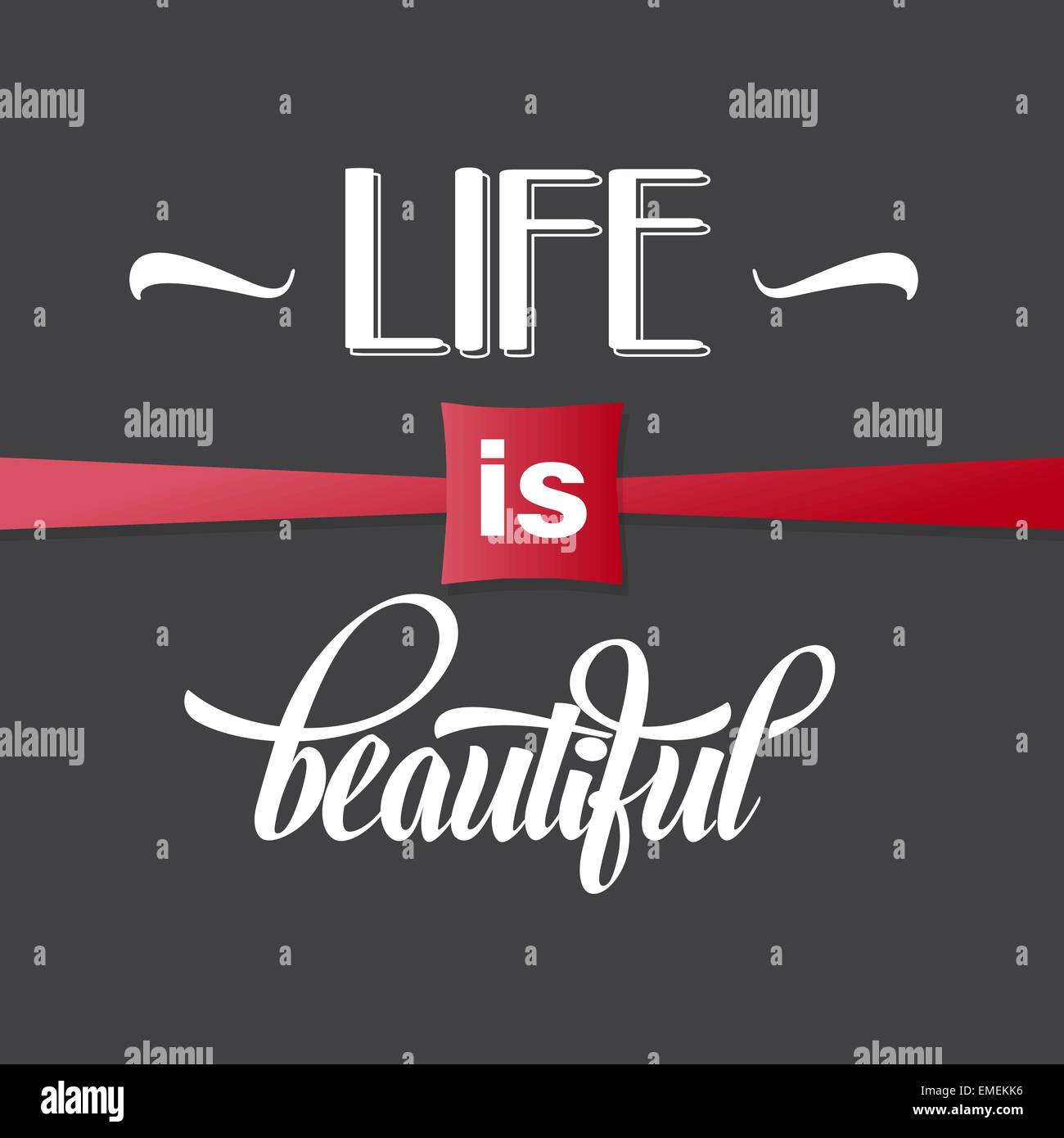 Illustration avec l'expression "La vie est belle" Illustration de Vecteur