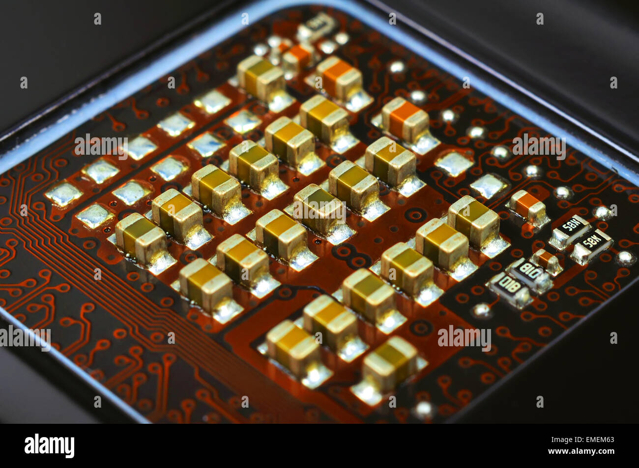 Carte de circuits électroniques par micropuces, Close up Banque D'Images