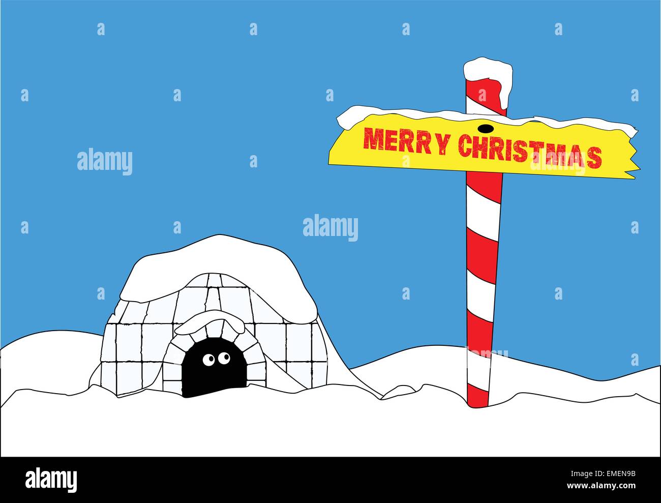 Joyeux Noël Pôle Nord Illustration de Vecteur
