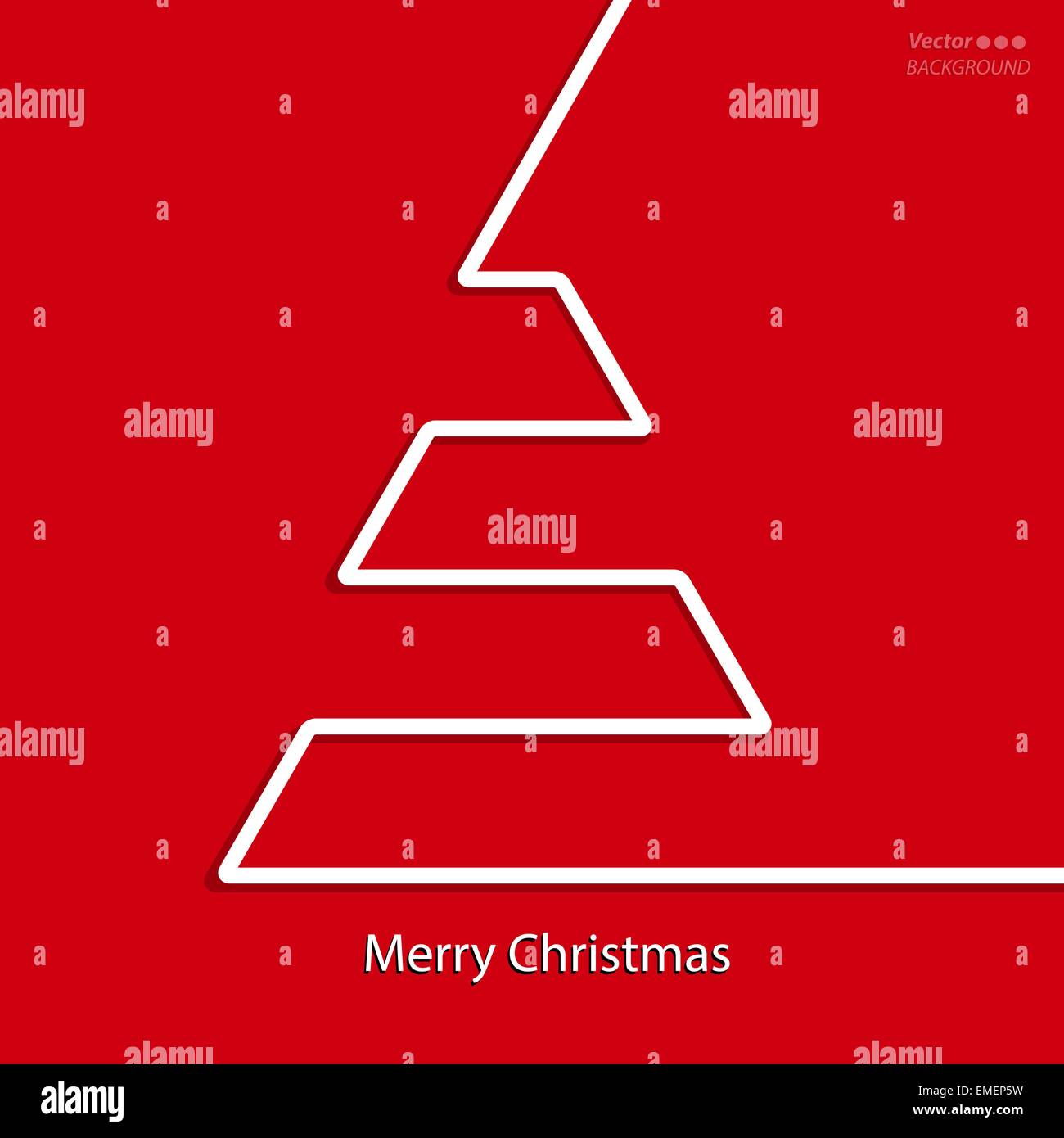 La conception de cartes de Noël avec des arbres de la ligne blanche Illustration de Vecteur