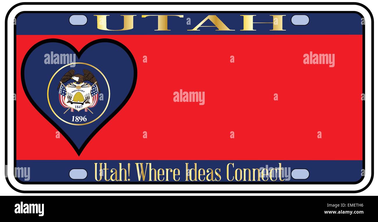 La plaque d'immatriculation de l'Utah Illustration de Vecteur