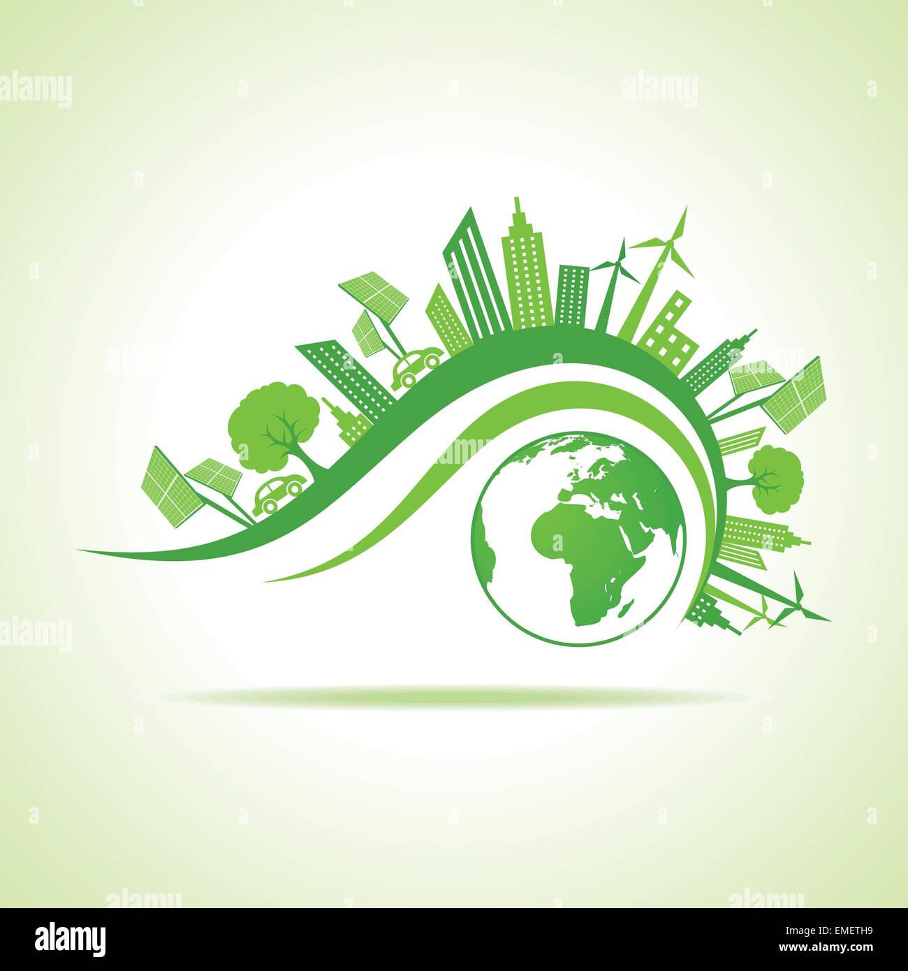 Ecology Concept - paysage urbain eco avec terre stock vector Illustration de Vecteur