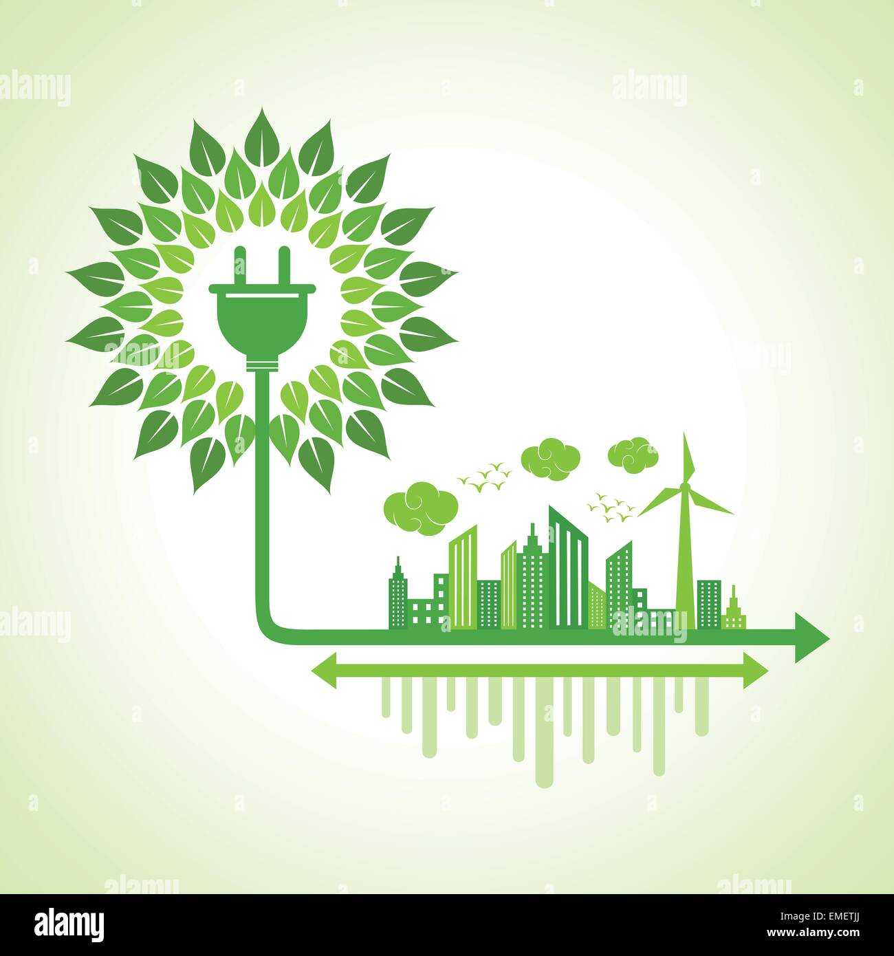 Ecology Concept - eco cityscape stock vector Illustration de Vecteur