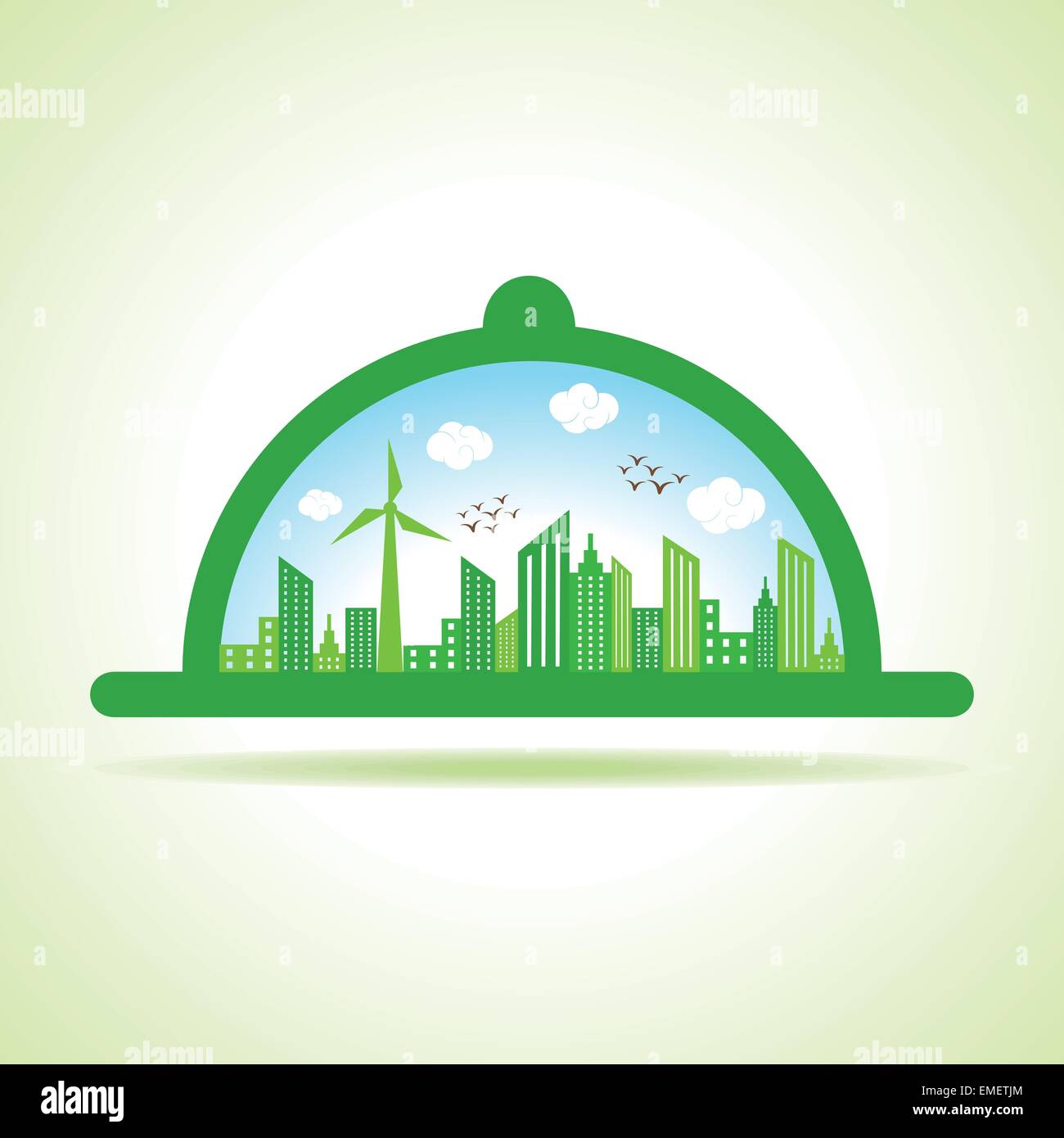 Ecology Concept - paysage urbain eco avec vecteur stock plateau Illustration de Vecteur