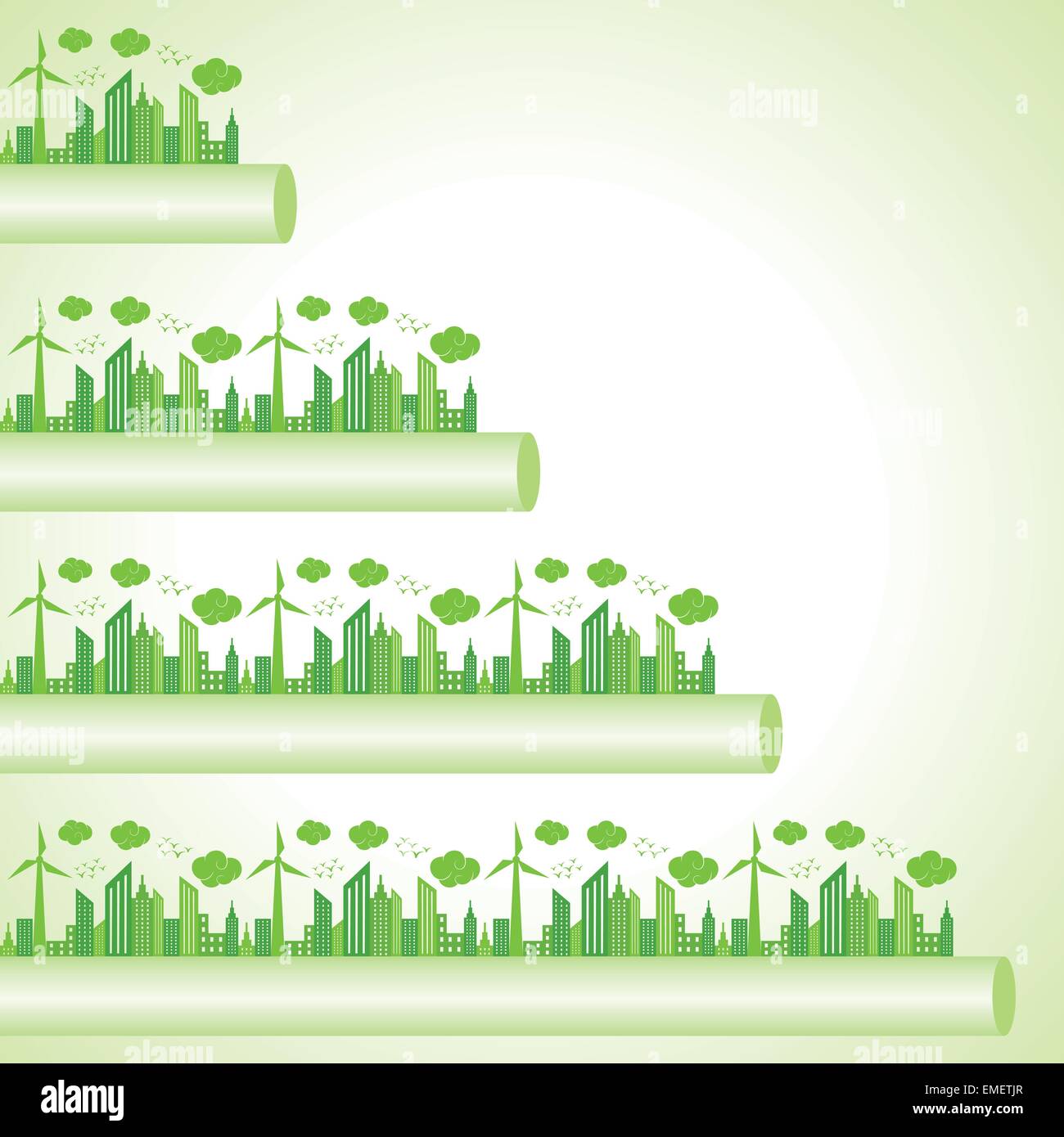 Ecology Concept - eco cityscape stock vector Illustration de Vecteur