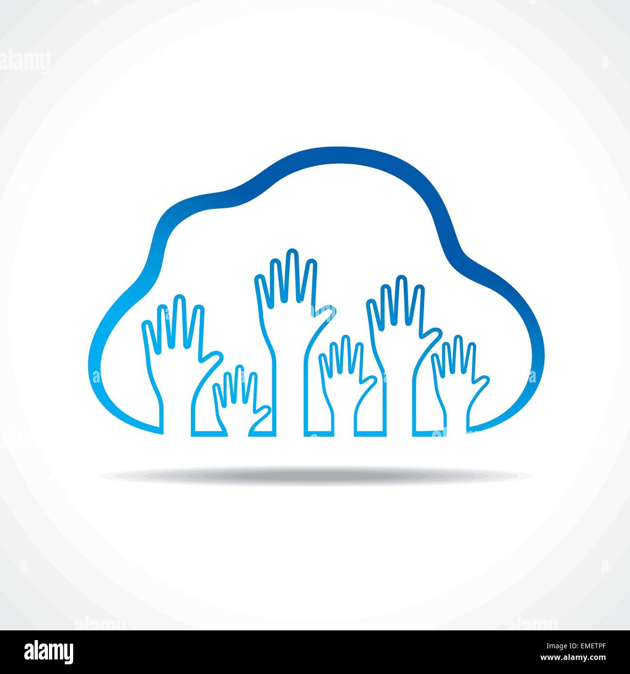 Groupe de mains dans le cloud vecteur stock Illustration de Vecteur