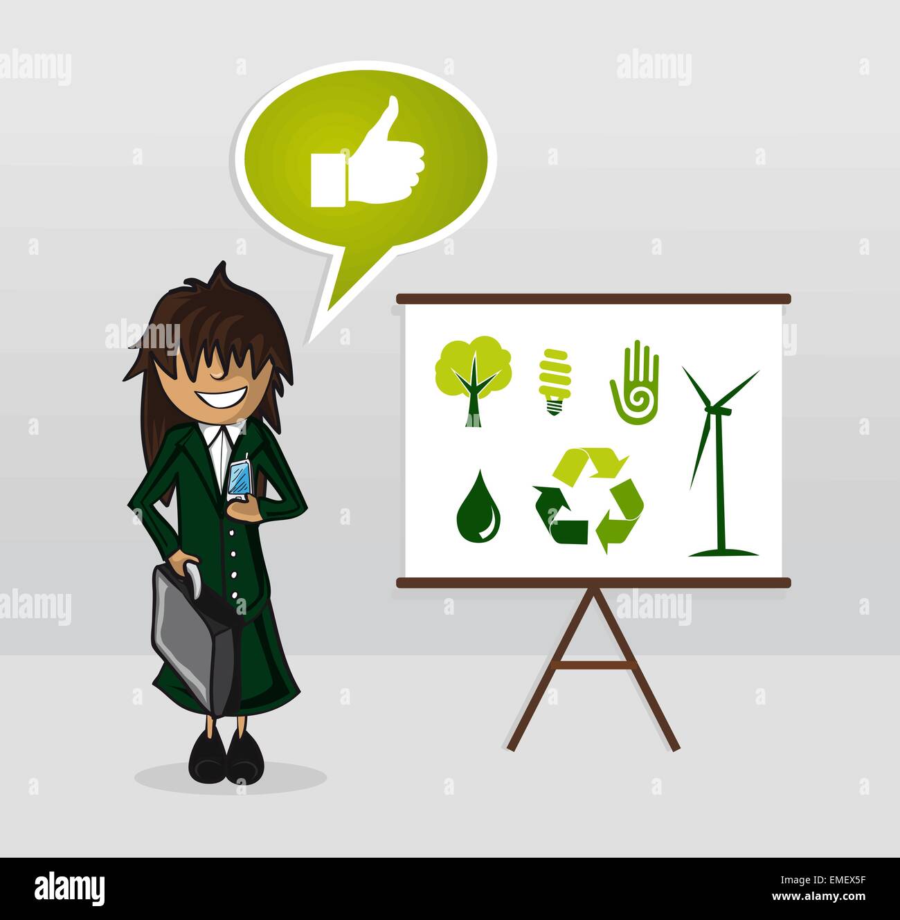 Femme d'énergie écologie Illustration de Vecteur
