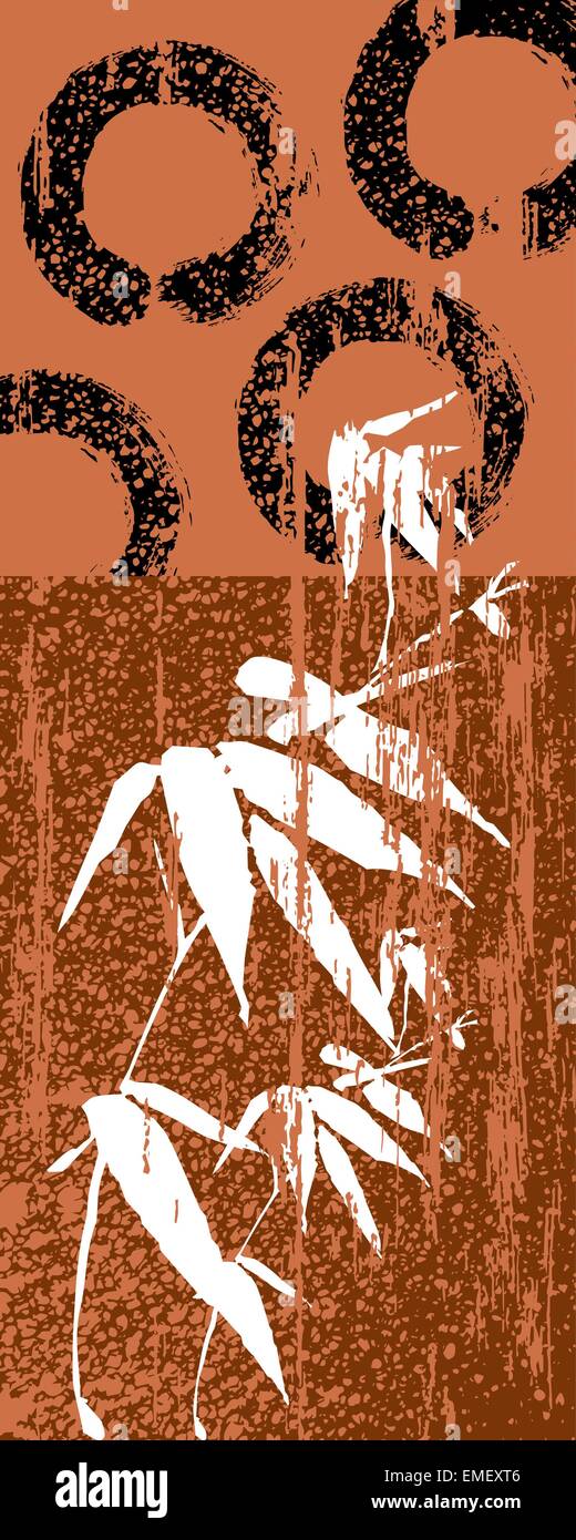 Cercle Zen et bambou vintage poster background Illustration de Vecteur