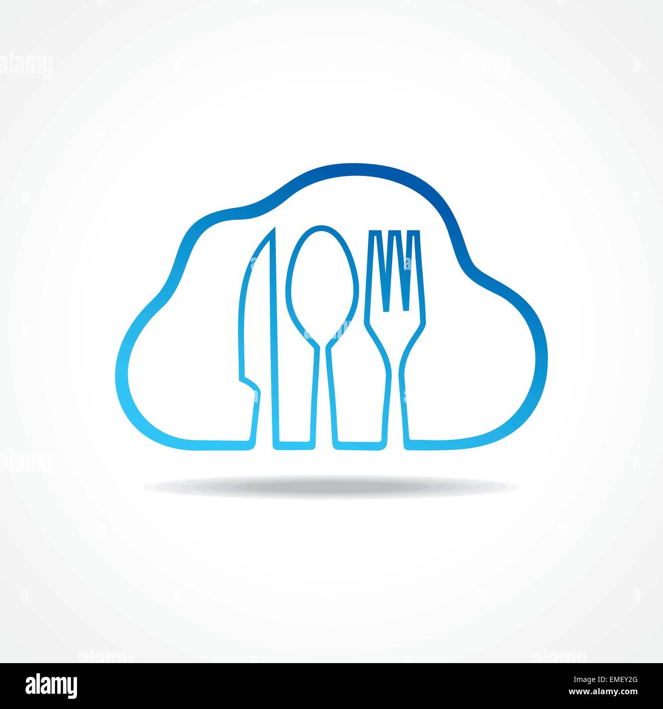 Étiquette pour restaurant avec des ustensiles de cuisine vector Illustration de Vecteur