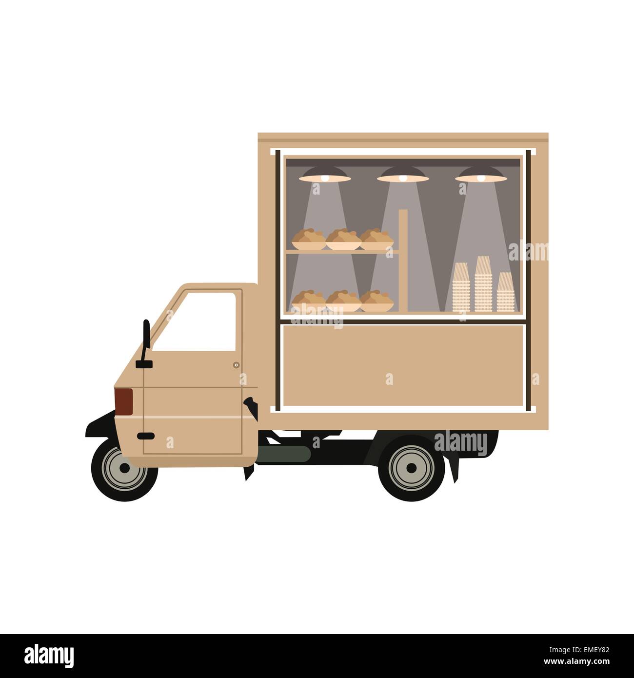 voiture de café Illustration de Vecteur