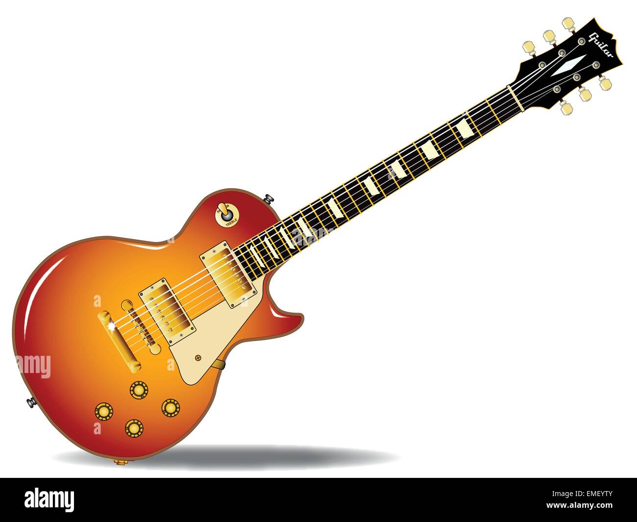 Cherry sunburst guitare Illustration de Vecteur
