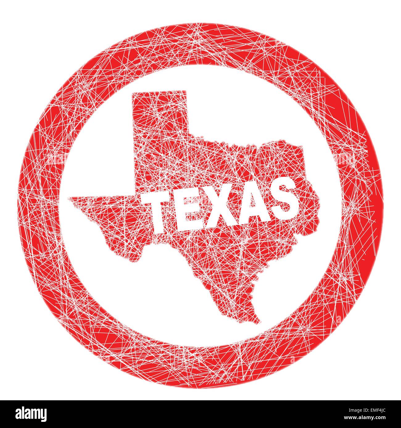 Timbre carte Texas Illustration de Vecteur