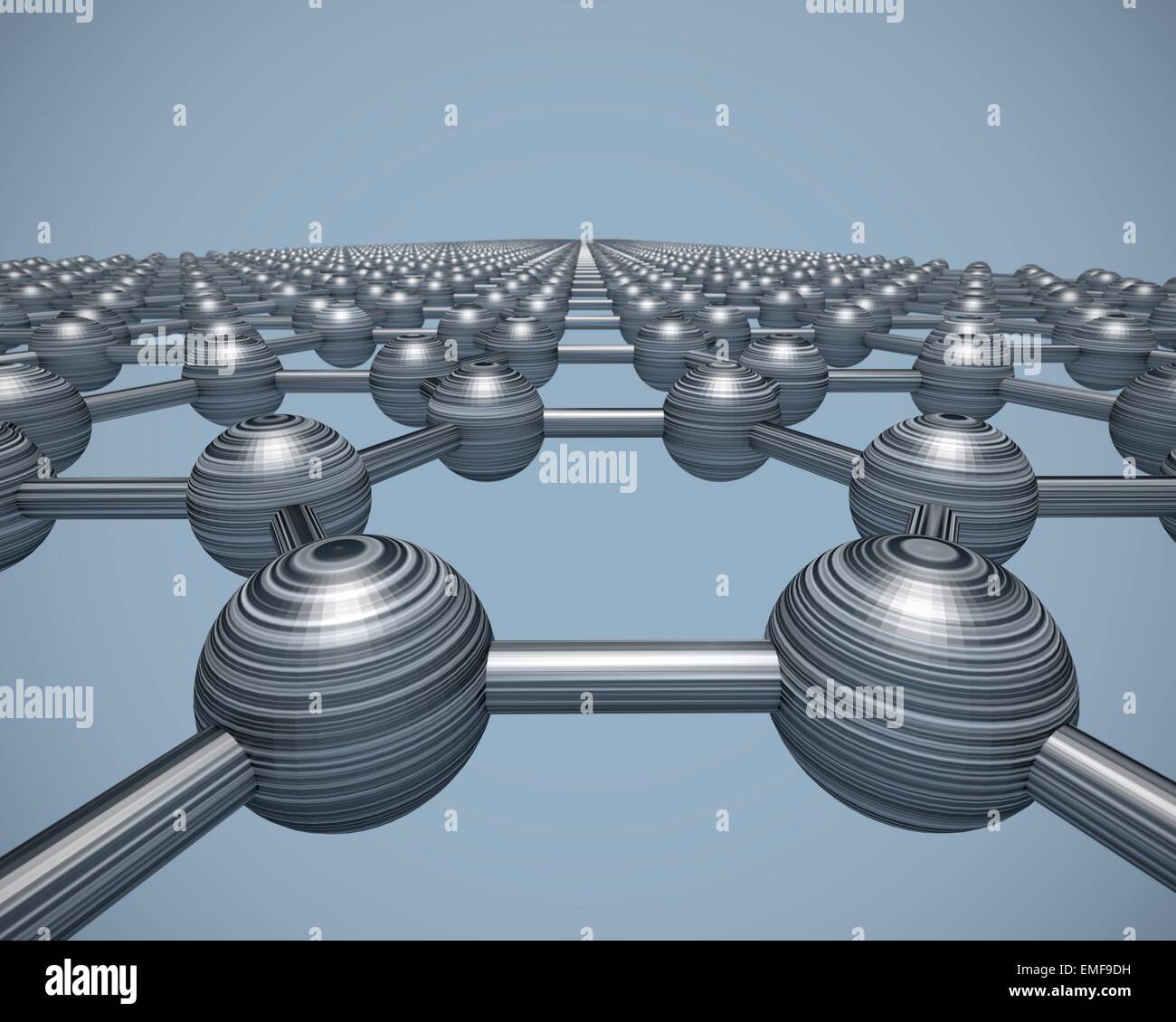 Le graphène est un allotrope du carbone dans laquelle les atomes de carbone sont disposés en une monocouche et lié de manière covalente formant une maille hexagonale Banque D'Images
