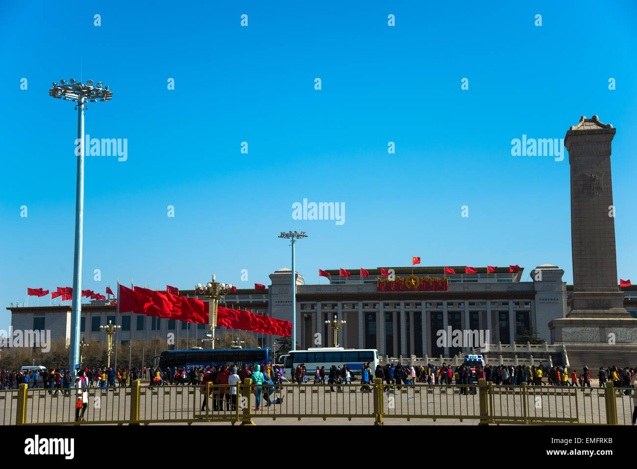 Obélisque de la place Tiananmen à Pékin, Chine Banque D'Images Obélisque de la place Tiananmen à Pékin, Chine Banque D'Images