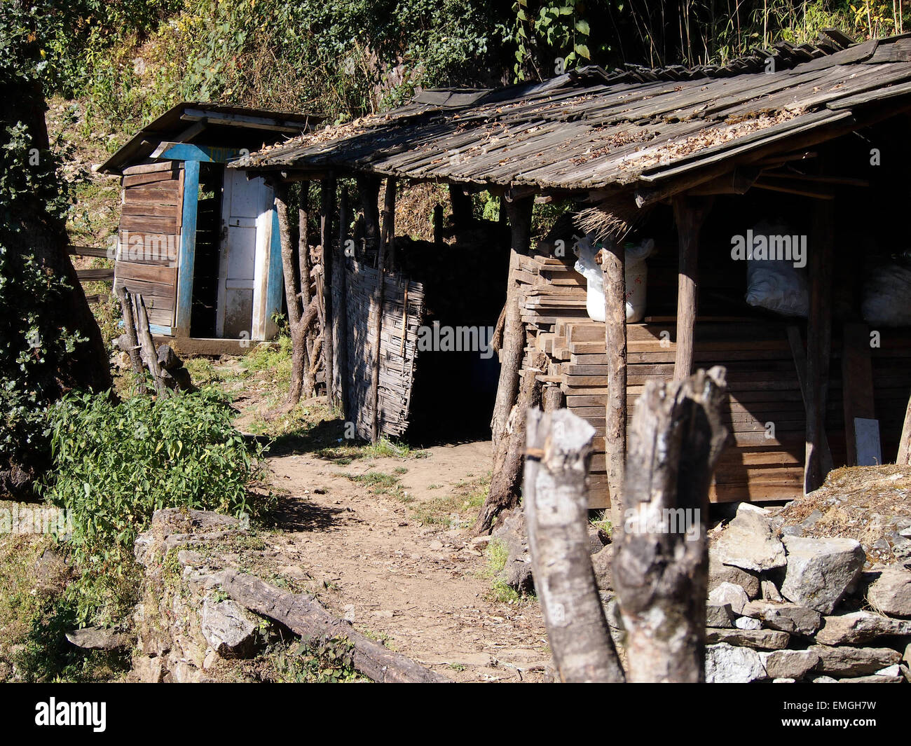 Trekkers Guest House Shack Escalade Lukla au Népal Asie Banque D'Images