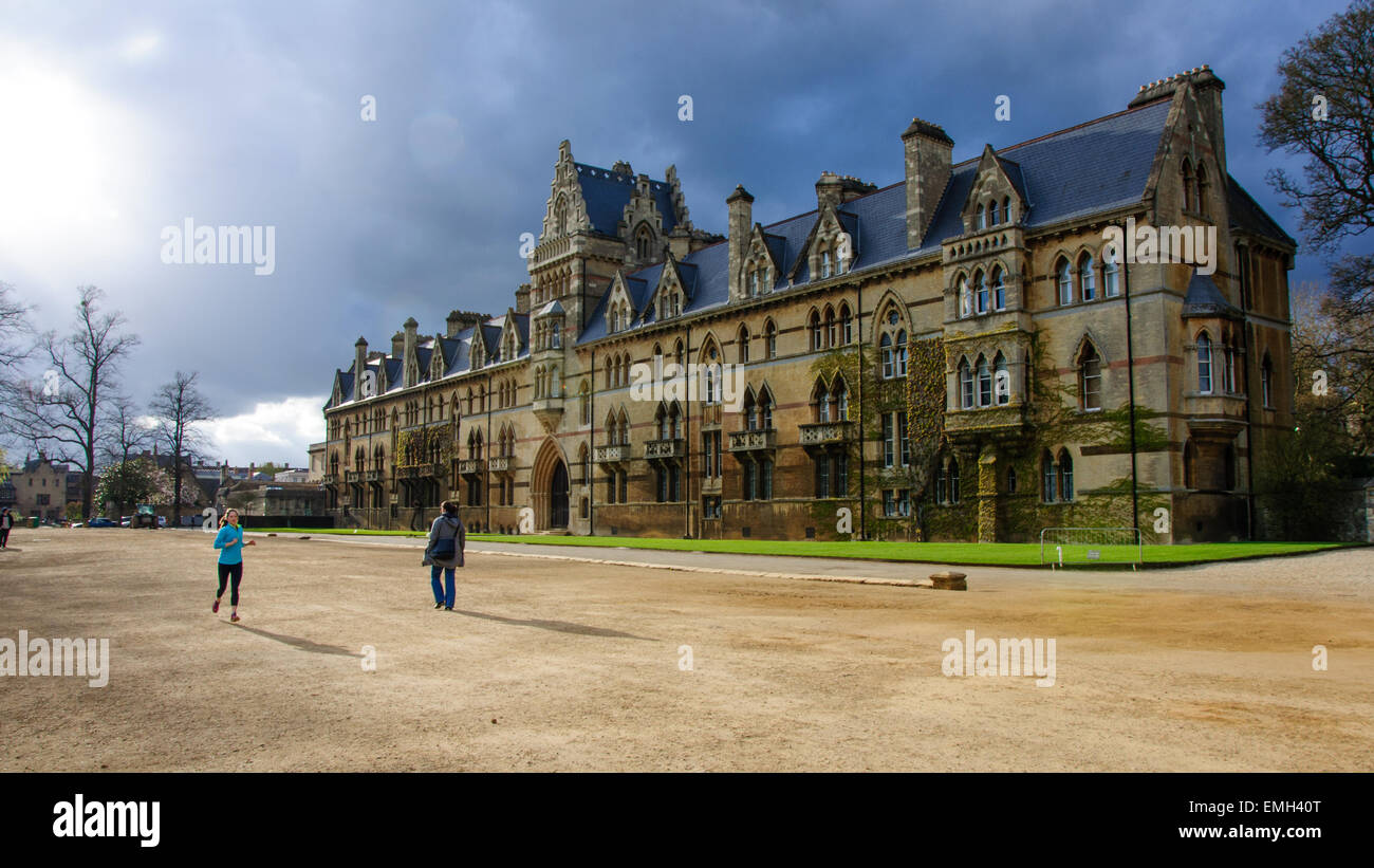 Christ Church College de large à pied, Oxford, Oxfordshire, Angleterre, Royaume-Uni Banque D'Images