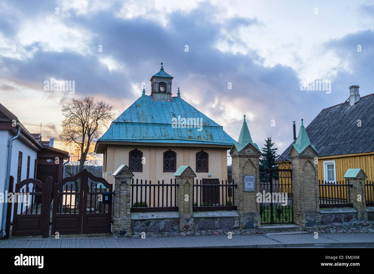 (Karaite Kenesa Kenesset) (XIXE SIÈCLE) Maison de Prière de la Communauté karaïte. Trakai, Lituanie Banque D'Images