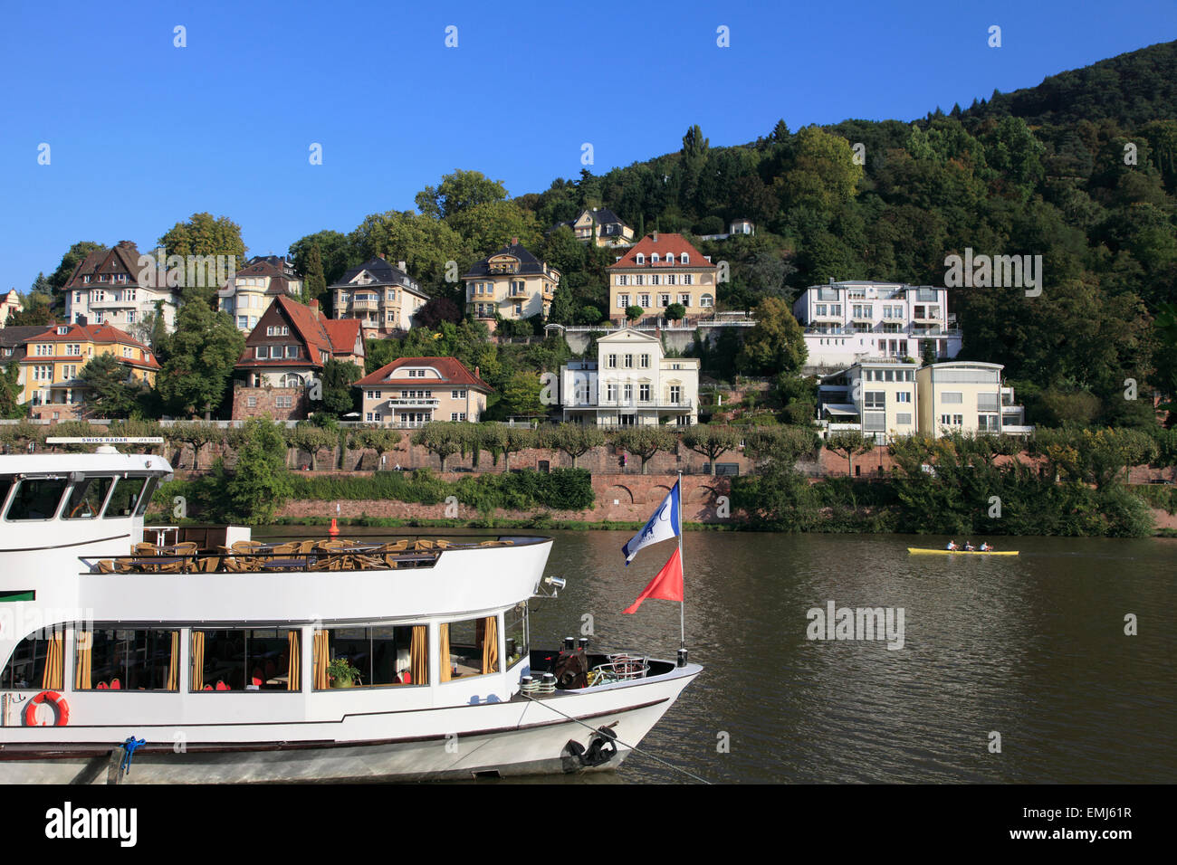 Allemagne Baden-Württemberg Heidelberg Neckar maisons de Barques Banque D'Images