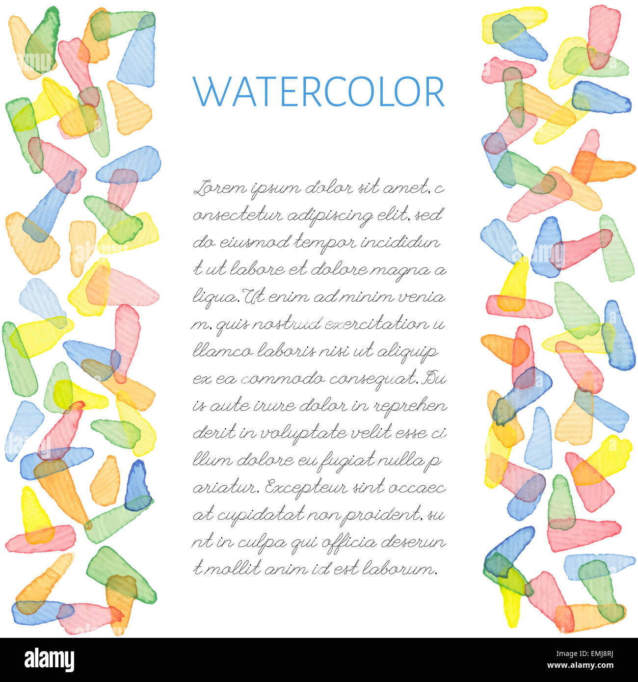 Carte de couleurs d'eau peinte à la main Banque D'Images