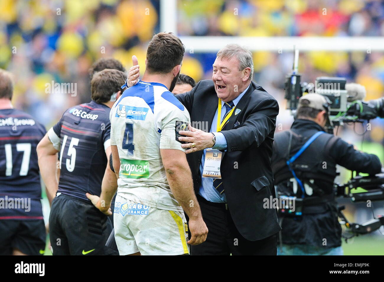 Joie Eric DE CROMIERES/Jamie CUDMORE - 18.04.2015 - Clermont/Saracens - 1/2 Finale de la Coupe des champions européens.Photo : Jean Paul Thomas/Icon Sport Banque D'Images