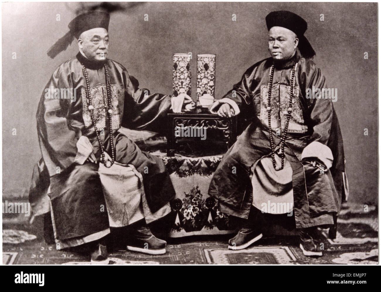 Mandarine impériale ministres, Mandarin, la Chine, la place vers 1900 Banque D'Images